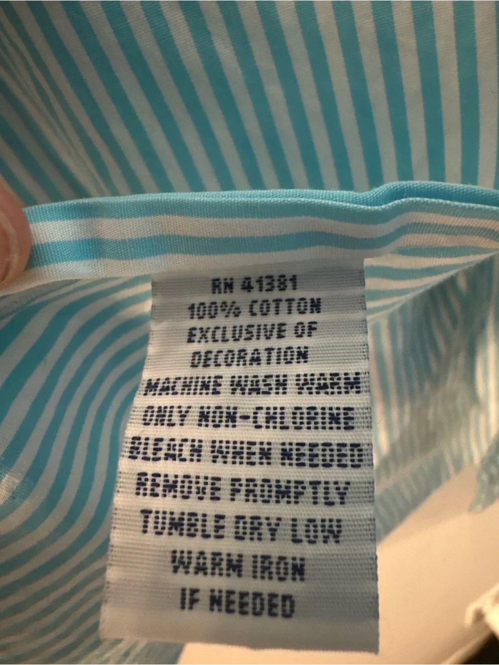Ralph Lauren Light Blue and White Striped Short-Sleeve Button-Down Shirt